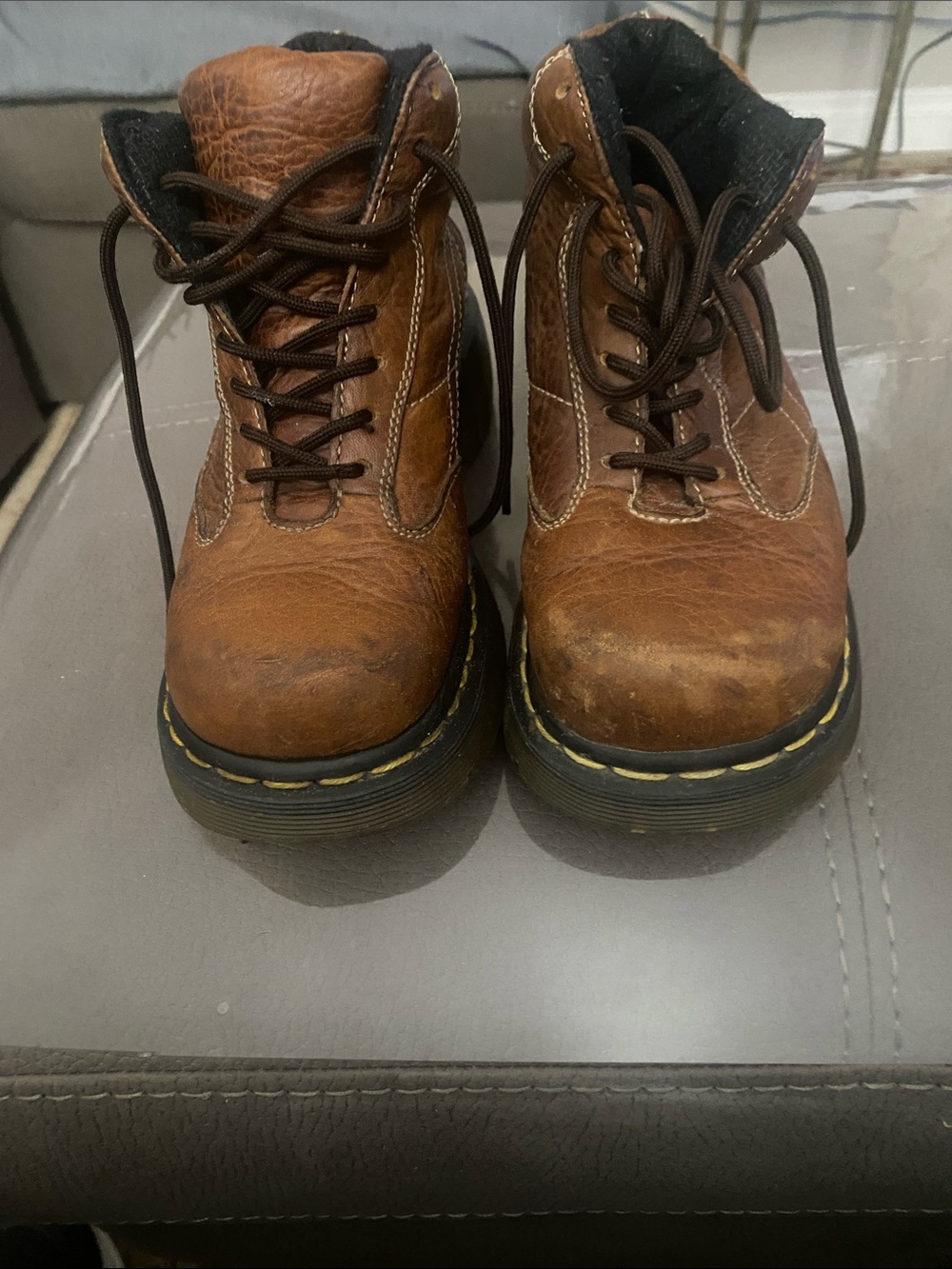 Dr. Martens Brown Leather Lace-Up Work Boots